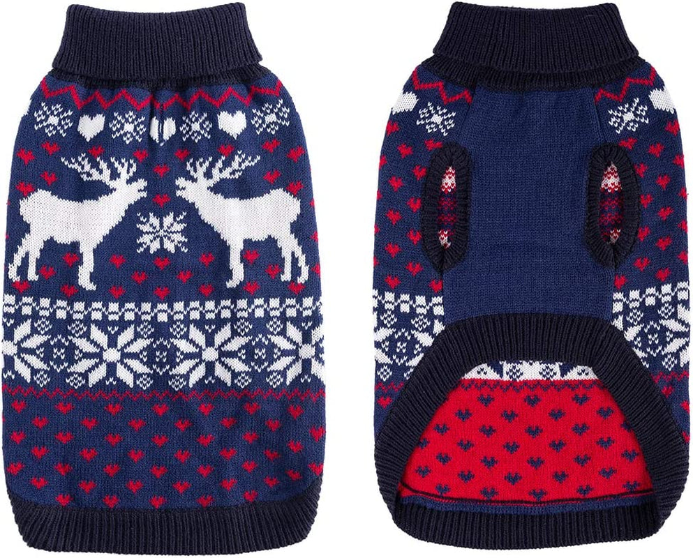 Knitwear Dog Sweaters Winter Clothes - Christmas Dog Sweater Xmas Clothes Warm Coats Classic Pattern Animals & Pet Supplies > Pet Supplies > Dog Supplies > Dog Apparel SAILE   