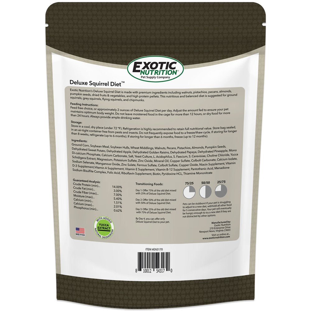 Exotic Nutrition Deluxe Squirrel Diet 2 Lb. Animals & Pet Supplies > Pet Supplies > Small Animal Supplies > Small Animal Food Exotic Nutrition   