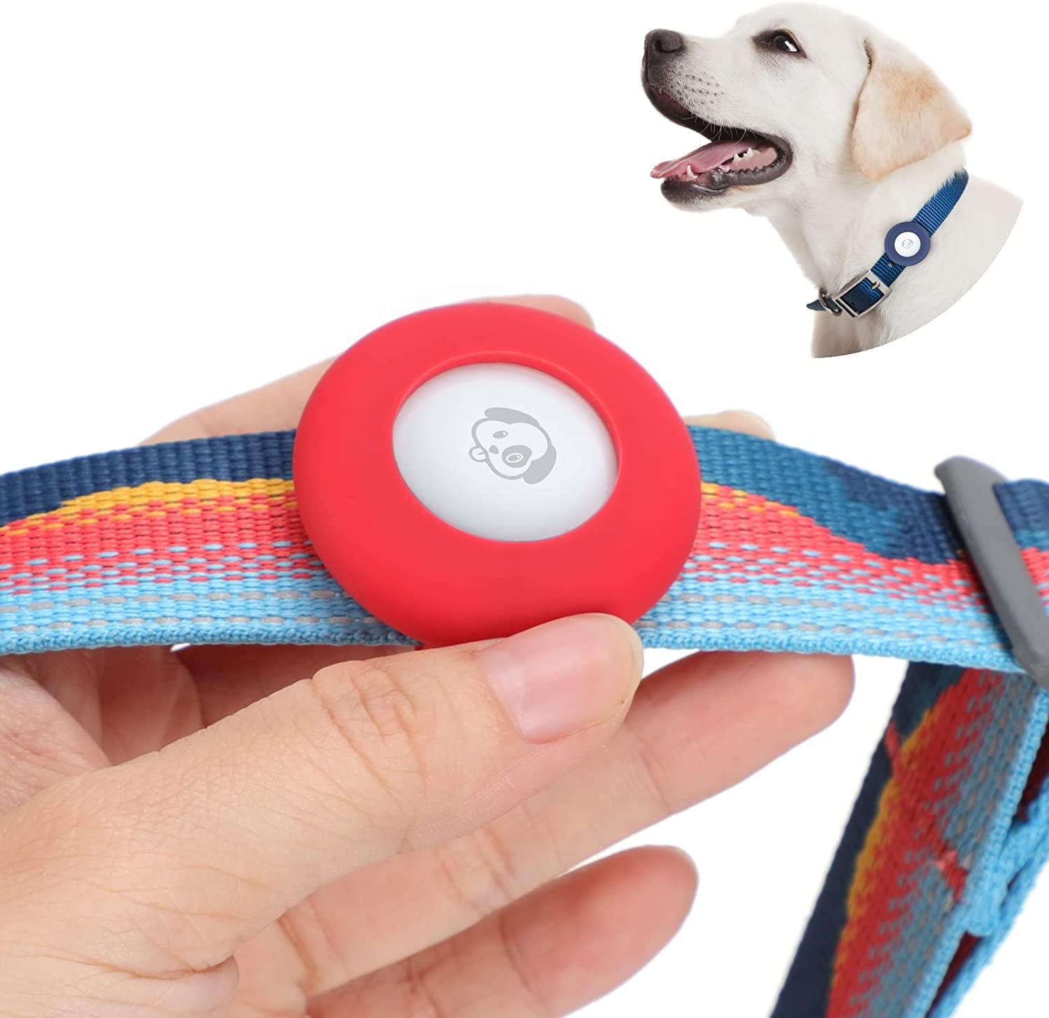 Airtag Dog Collar Holder Silicone Pet Collar Case for Apple Airtags, Anti-Lost Air Tag Holder Compatible with Small Wide Cat Dog Collars (Large:For Dog Collar 0.8-1.1 Inch, Black) Electronics > GPS Accessories > GPS Cases PANZZDA Red Large:for dog collar 0.8-1.1 inch 