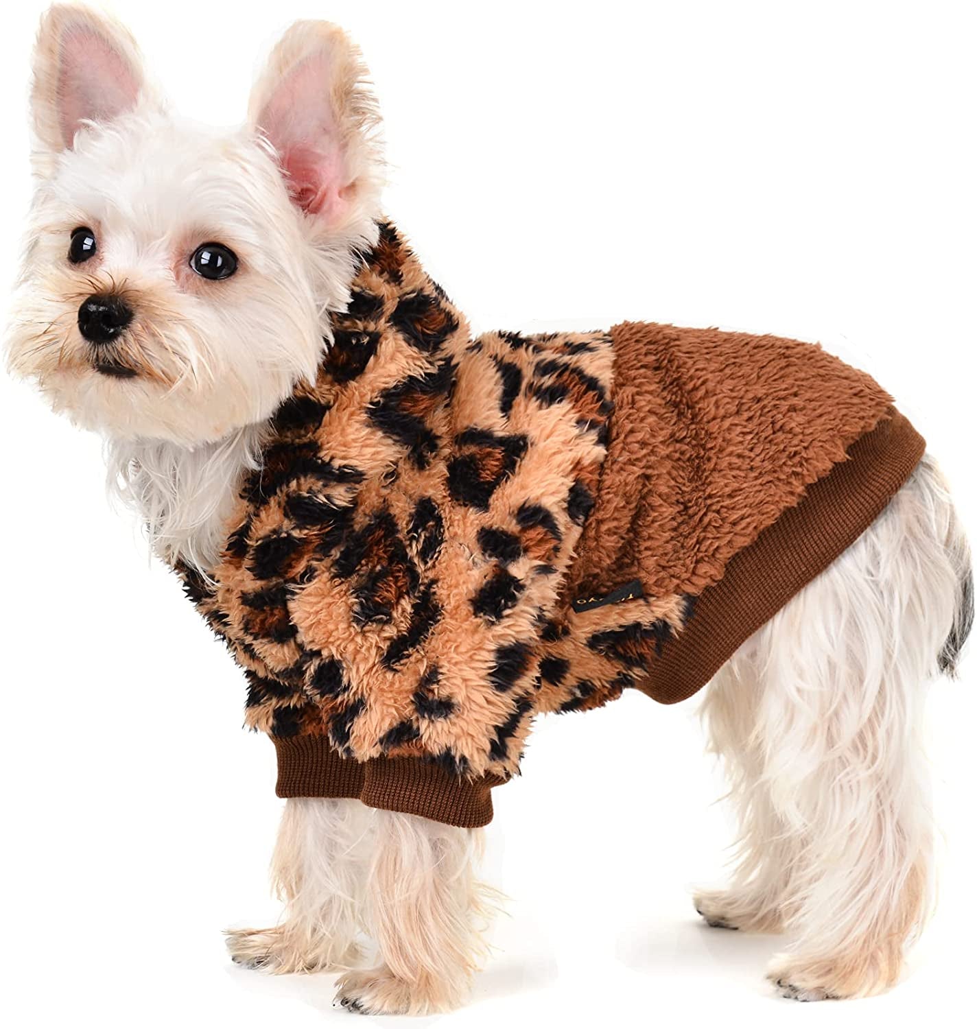 Small Dog Sweater,Fleece Dog Hoodie Sweater for Small Dog, Warm Fluffy Dog Winter Clothes for Chihuahua Yorkie,Teacup Dog, Pet Coat Doggie Sweatshirt,Cat Apparel Outfit (Small, Blue) Animals & Pet Supplies > Pet Supplies > Dog Supplies > Dog Apparel Yikeyo Brown X-Small 