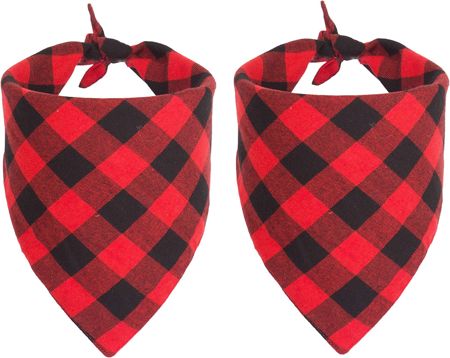 ADOGGYGO Christmas Dog Bandana Classic Buffalo Plaid Pet Bandana Triangle Bibs Kerchief Red Green Plaid Dog Scarfs for Small Medium Large Dogs Cats Pet (L, Red & Red) Animals & Pet Supplies > Pet Supplies > Dog Supplies > Dog Apparel ADOGGYGO Red & Red S 