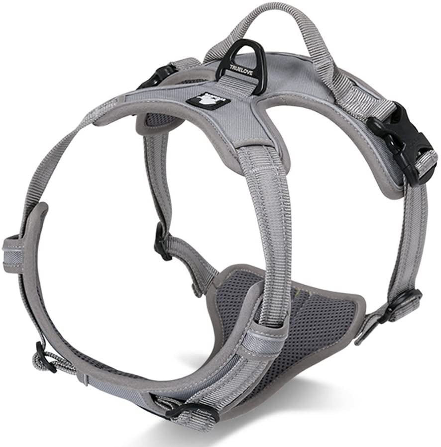 SGODA Dog Harness Reflective Dog Vest Harness No Pull Pet Harness with Handle for Large Dogs, Orange Animals & Pet Supplies > Pet Supplies > Dog Supplies > Dog Apparel SGODA Grey Medium Chest 22-27" 