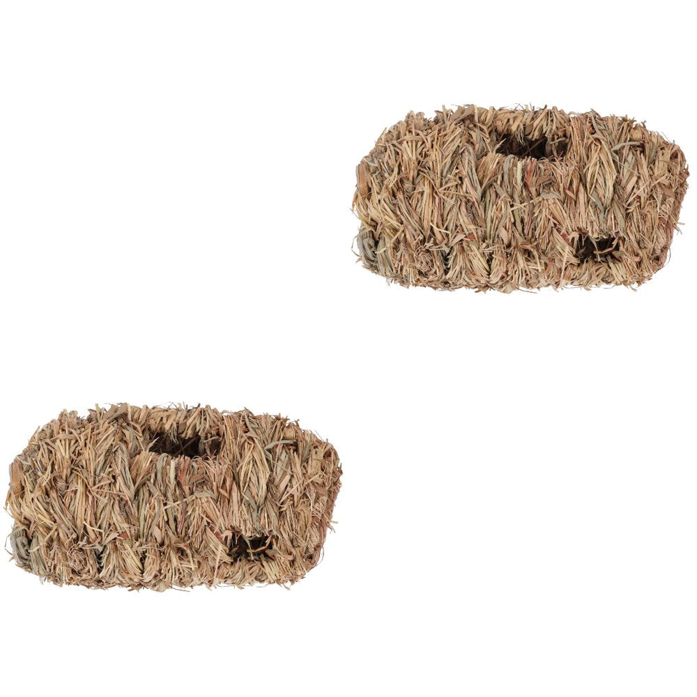 Hamster Grass House Tunnel Hideaway Hiding Hideout Straw Hamsters Tunnel Sleeping Cage Tube Animal Habitat Weaved Small Animals & Pet Supplies > Pet Supplies > Small Animal Supplies > Small Animal Habitats & Cages FRCOLOR   