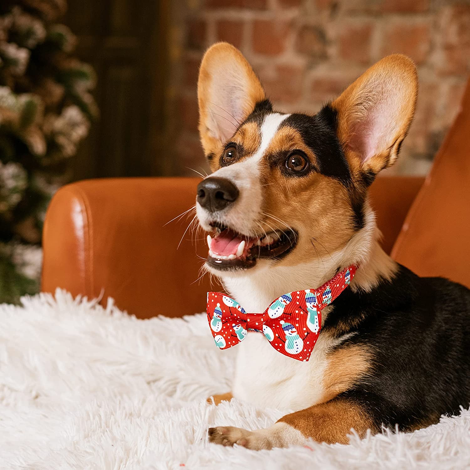 Christmas Dog Collar with Bow Tie, 2 Pack Holiday Santa and Snowman Collar for Small Medium Large Dogs Pets Puppies (Small-(11"-17") Neck * 5/8" Wide) Animals & Pet Supplies > Pet Supplies > Dog Supplies > Dog Apparel Pohshido   