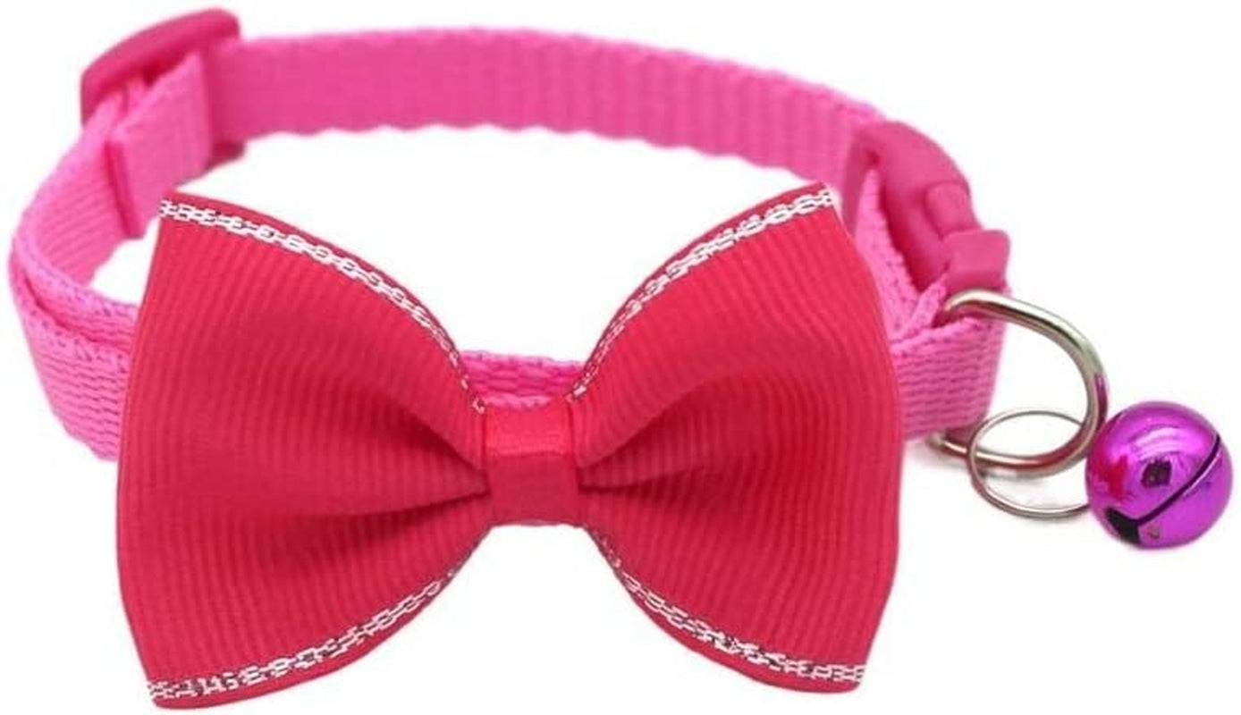 Dog Collar for Small Dogs,Soft Cat Collars Breakaway Pet Collar with Bow Tie Bells Pendant,Adjustable Collar for Small Medium Large Dogs(Yellow) Animals & Pet Supplies > Pet Supplies > Dog Supplies > Dog Apparel BEMEI Rose Red  