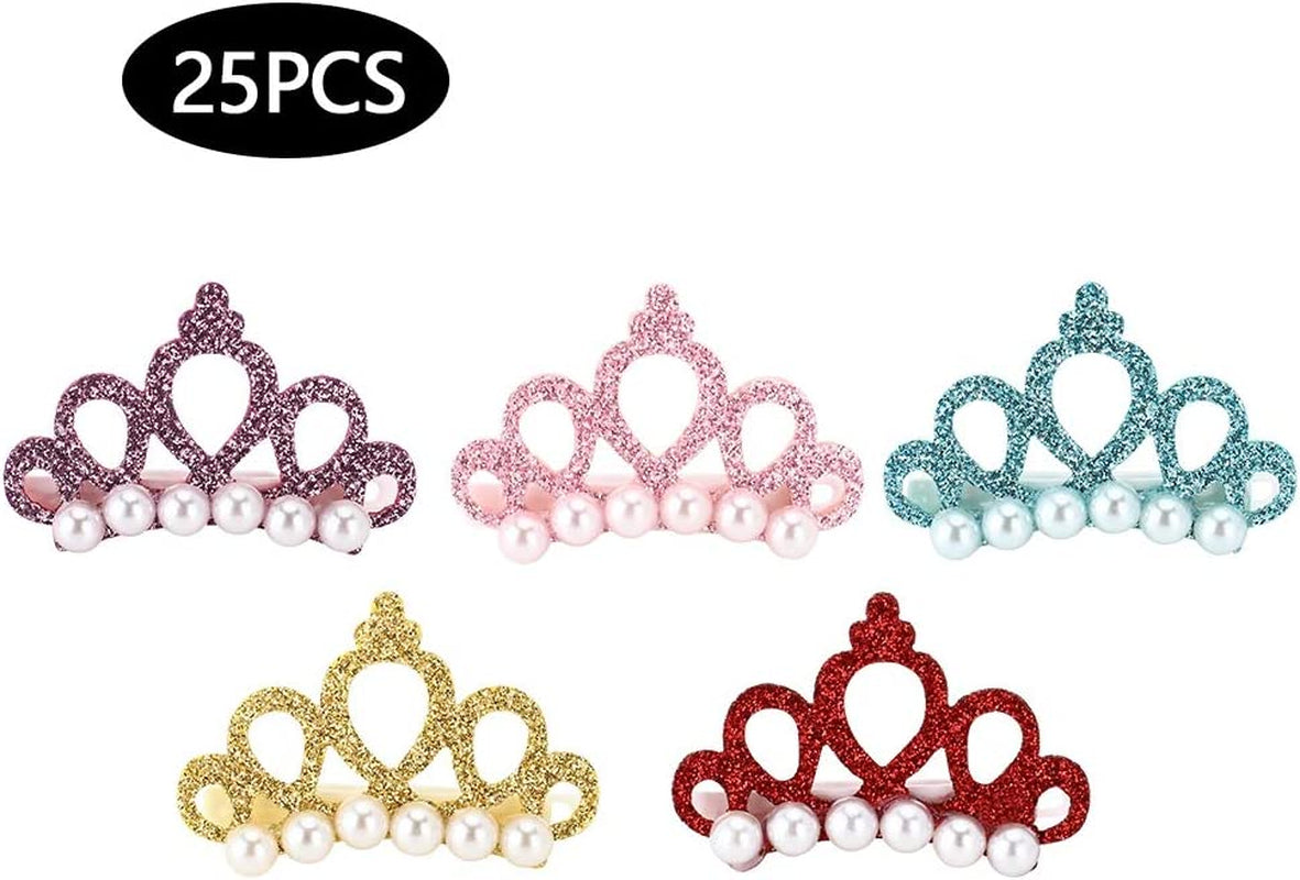 25PCS Crown Hair Clip for Pet, Colorful Shining Hairpin Grooming Accessories for Cat Medium Small Cat Dog Animals & Pet Supplies > Pet Supplies > Dog Supplies > Dog Apparel Tnfeeon   