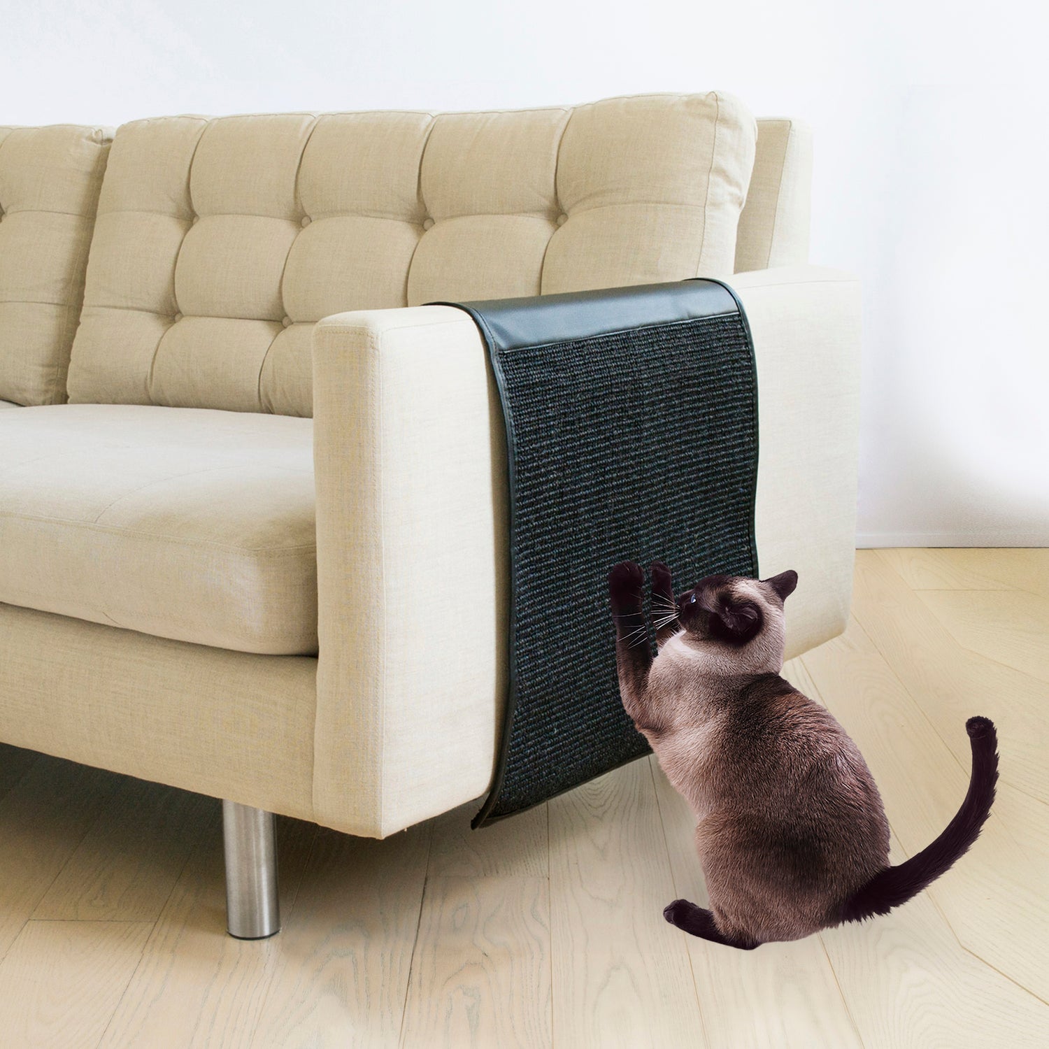 Precious Tails Cat Scratching Sofa Guard Vegan Leather Furniture Protector Animals & Pet Supplies > Pet Supplies > Cat Supplies > Cat Furniture Precious Tails Black  