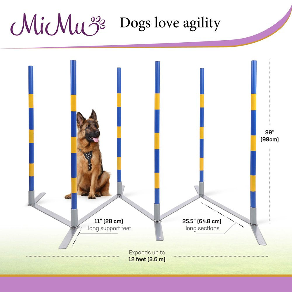 Mimu Dog Agility Training Equipment Dog Weaving Poles Competition Grade