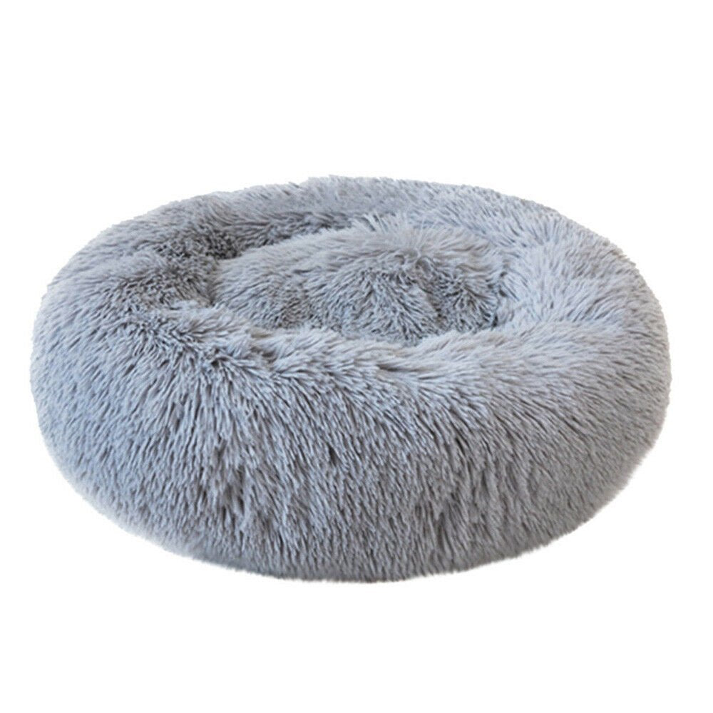 Round Plush Pet Bed for Dogs & Cats,Fluffy Soft Warm Calming Bed Sleeping Kennel Nest Animals & Pet Supplies > Pet Supplies > Cat Supplies > Cat Beds source max 16" Light Gray 