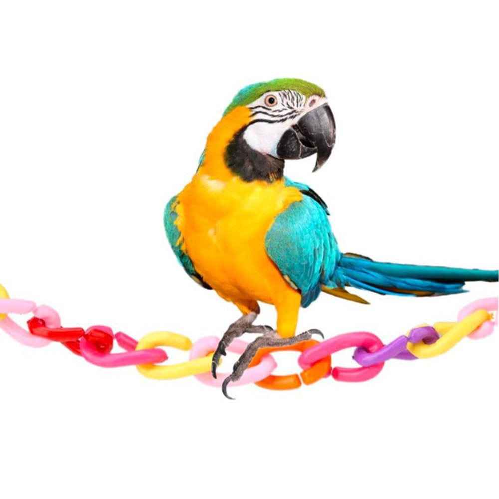 Pet Enjoy 100Pcs Plastic Parrot C-Clip Toys,Rainbow C-Clips Hooks Chain Links Pet Toys,Diy Material Pet Chewing Toy for Small Pet Rat Parrot Bird