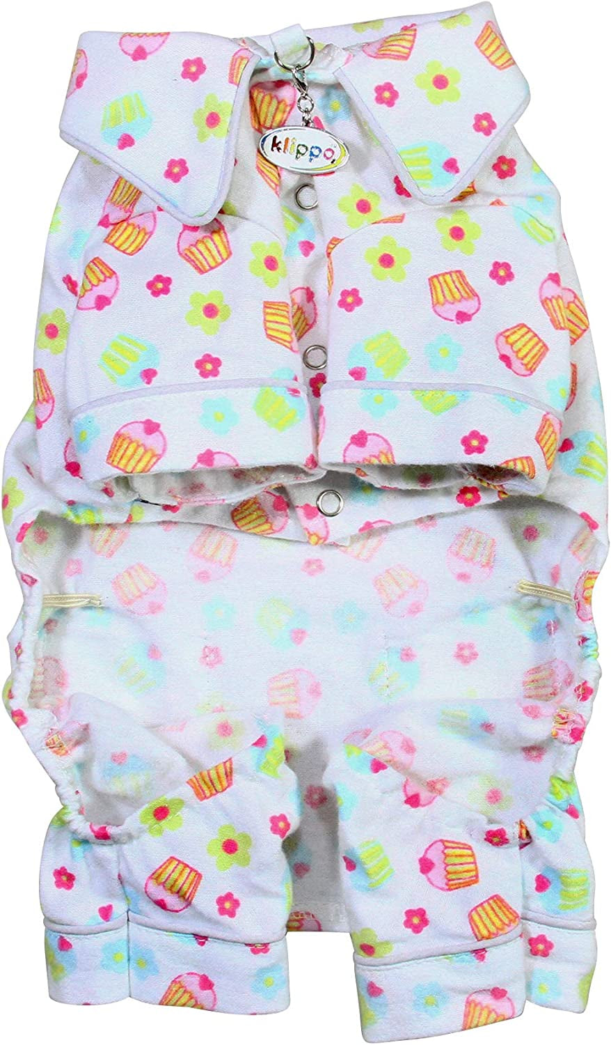 KLIPPO Dog/Puppy Cupcake Fanatics Flannel Pajamas/Bodysuit/Overall/Jumper/Romper for Small Breeds (X-Small) Animals & Pet Supplies > Pet Supplies > Dog Supplies > Dog Apparel KLIPPO PET   