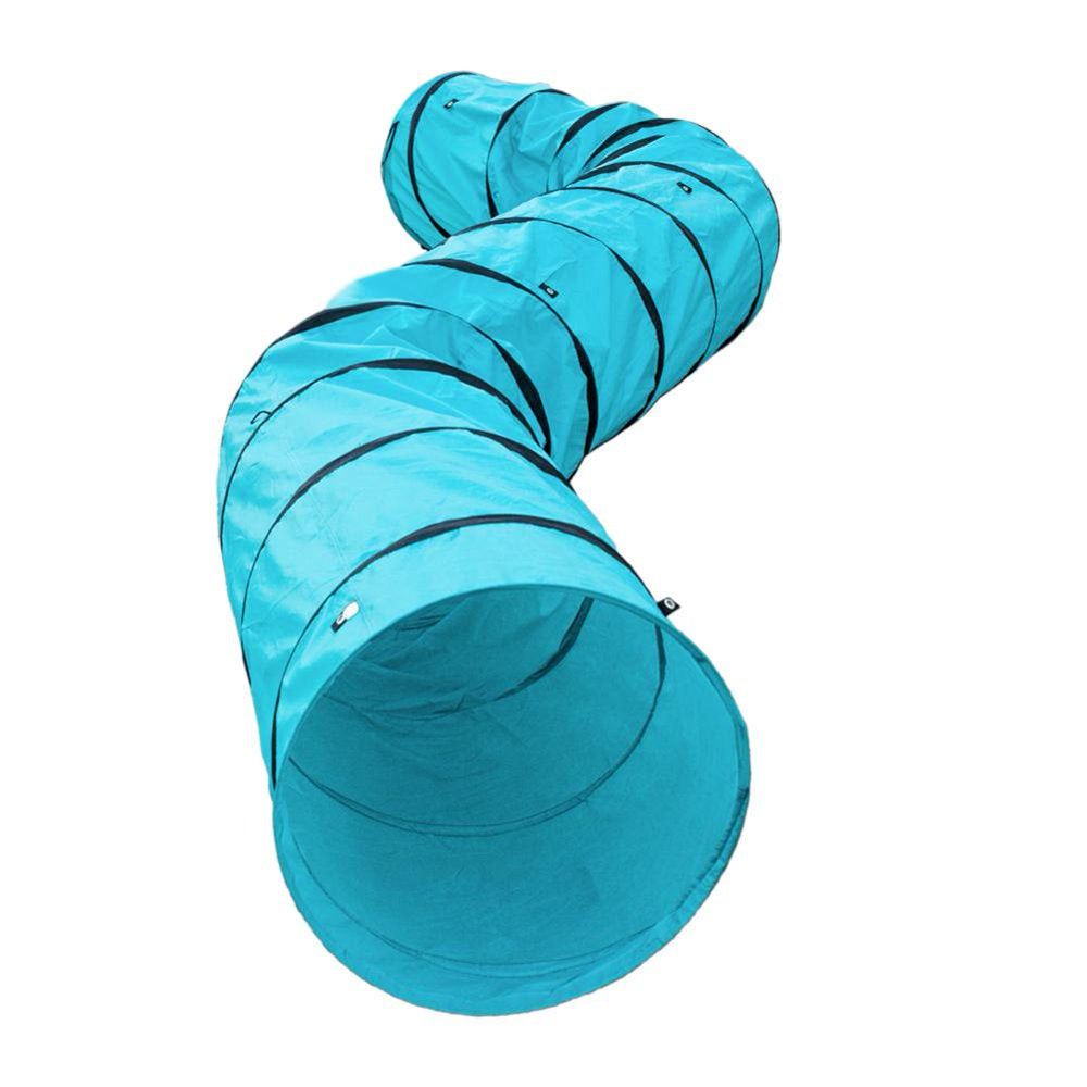 LYUMO 18' Agility Training Tunnel Pet Dog Play Outdoor Obedience Exercise Equipment Blue , Outdoor Pet Tunnel , Pet Training Tunnel