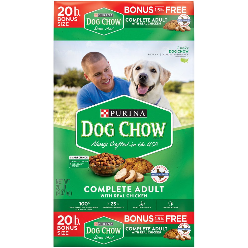 Purina Dog Chow Complete Adult Dry Dog Food Kibble with Chicken Flavor, 44 Lb. Bag Animals & Pet Supplies > Pet Supplies > Small Animal Supplies > Small Animal Food Nestlé Purina PetCare Company 20 lbs  