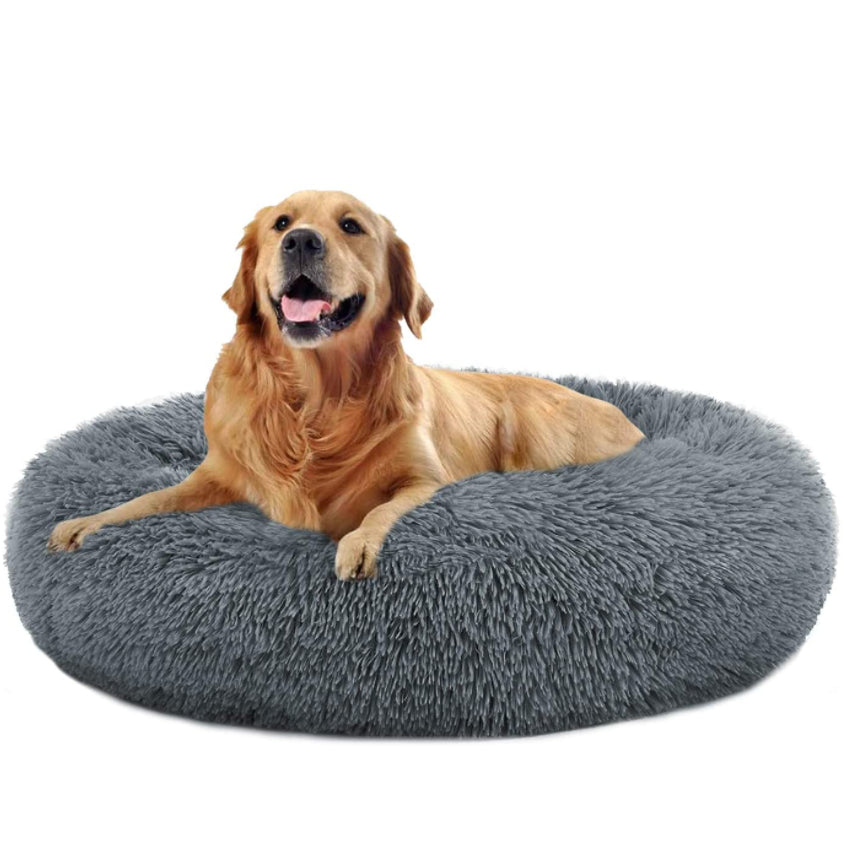 Focuspet Pet Dog Bed Cat Bed, round Plush Dog Beds for Small Medium Large Dogs and Cats, Donut Calming Puppy Bed Washable,Dark Gray Animals & Pet Supplies > Pet Supplies > Cat Supplies > Cat Beds 09198226552753 XXL-46"  