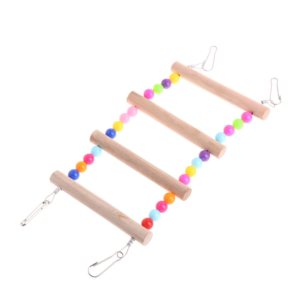 Pet Ladder Bird Toys for Parrots Crawling Bridge Wooden Cage Perch Swing Toy Animals & Pet Supplies > Pet Supplies > Bird Supplies > Bird Ladders & Perches BYDEZCON 4  