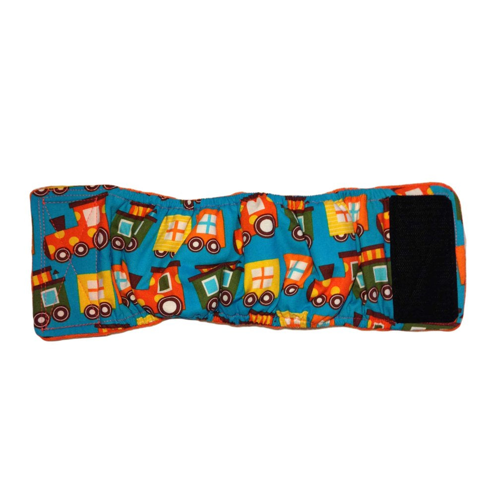 Barkertime Choo Choo Train Washable Dog Belly Band Male Wrap - Made in USA Animals & Pet Supplies > Pet Supplies > Dog Supplies > Dog Diaper Pads & Liners Barkertime   