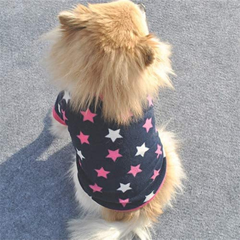 2 PCS Warm Dog Sweater, Soft Fleece Puppy Clothes Doggie Shirt Winter Outfits Sweatshirt for Small Pets Dogs Cats Chihuahua Teddy Pup Yorkshire(Star Paw, L) Animals & Pet Supplies > Pet Supplies > Dog Supplies > Dog Apparel PIXRIY   