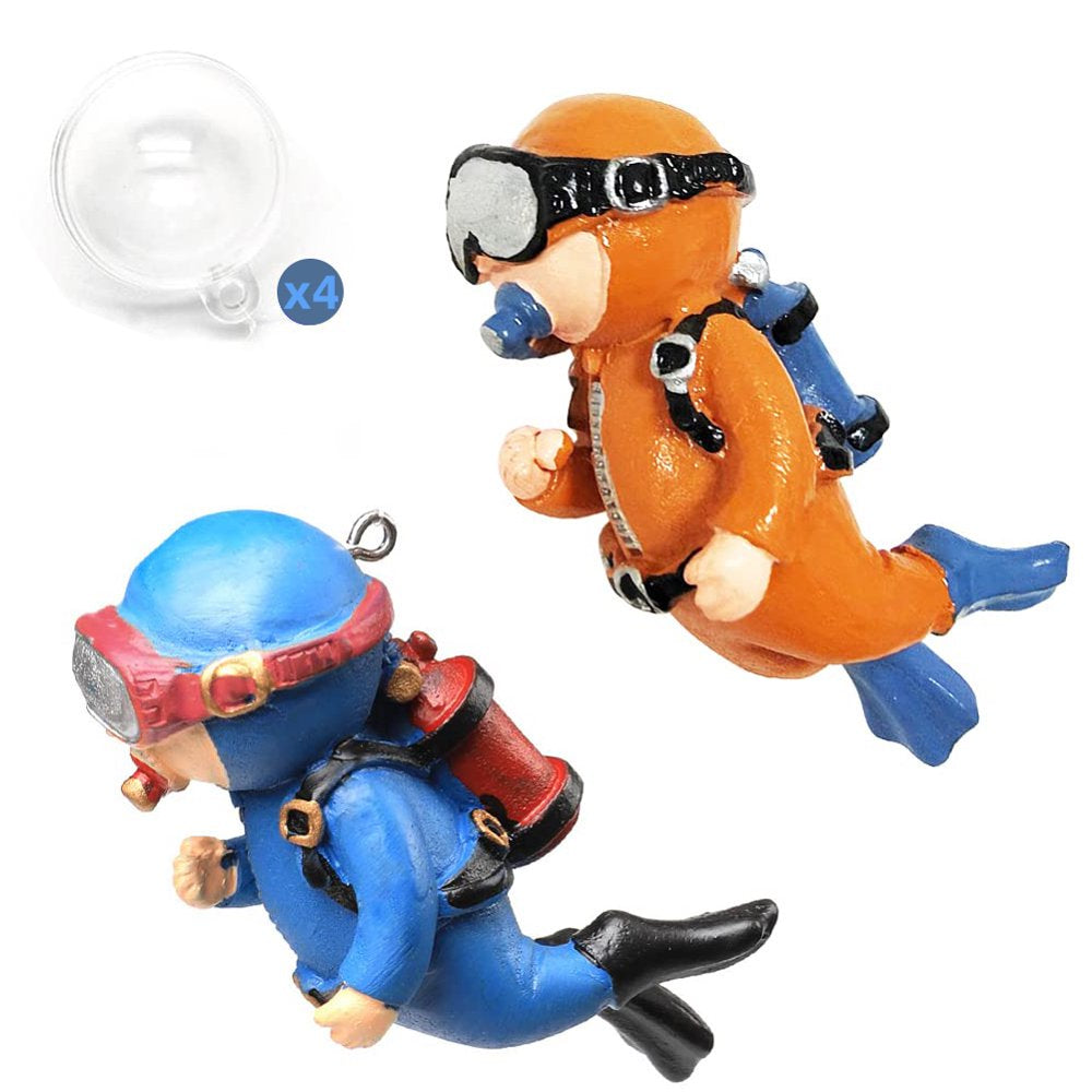Aquarium Decorations, 2PCS Artificial Floating Diver with Floating Balls, Fish Tank Decor Fish Tank Accessories, Fish Toy for Fish Tank Ocean Scene Layout Ornaments, Miniature Sand Table Animals & Pet Supplies > Pet Supplies > Fish Supplies > Aquarium Decor ChuHeDianZi A  