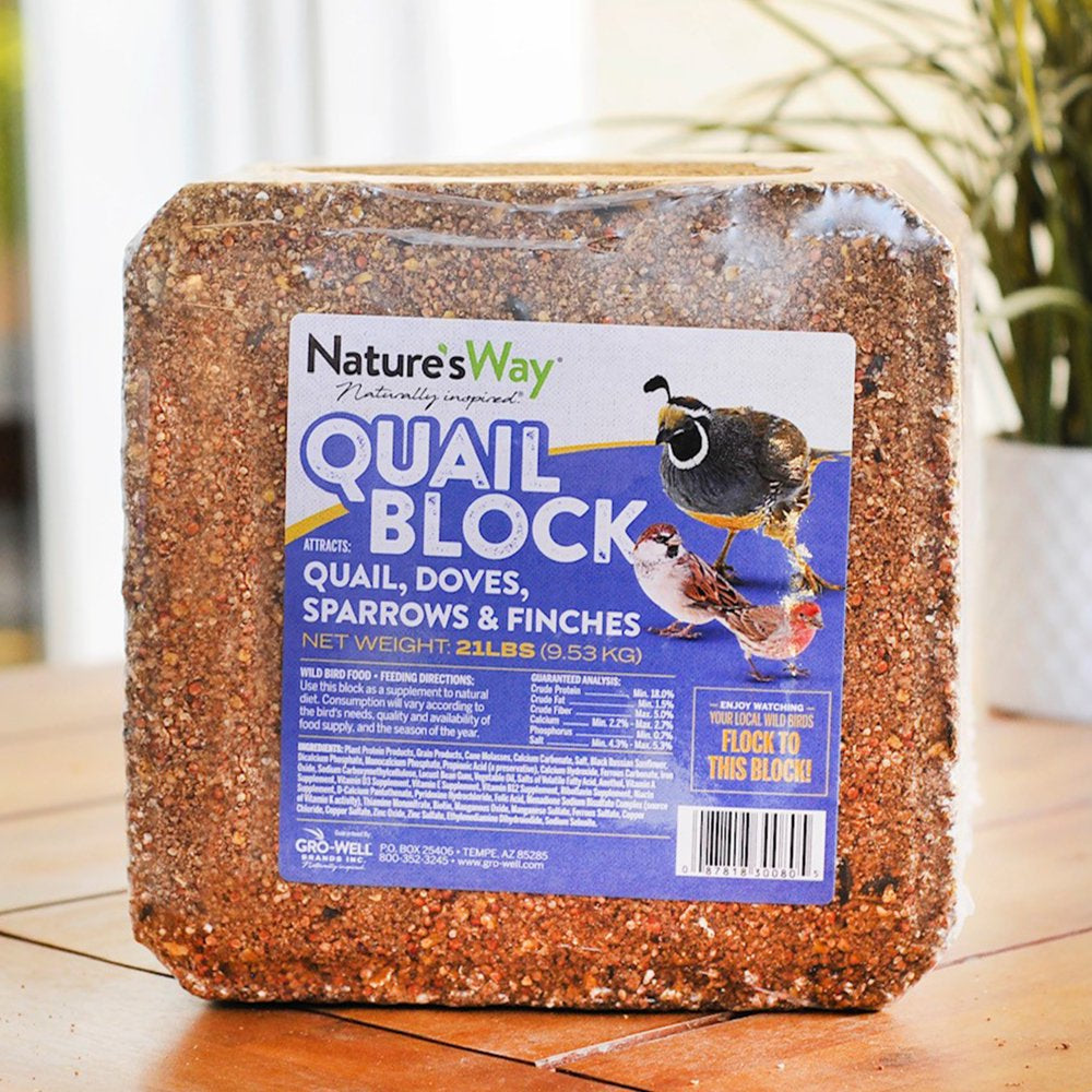 Nature'S Way All-Natural Wild Bird Food, for Quail, Doves, Sparrows and Finches, 21 Lbs. Block Animals & Pet Supplies > Pet Supplies > Bird Supplies > Bird Food GRO-WELL BRANDS   