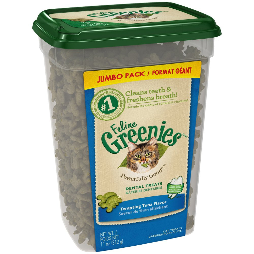 Feline Greenies Dental Natural Cat Treats, Tempting Tuna Flavor, 11 Oz. Tub Animals & Pet Supplies > Pet Supplies > Cat Supplies > Cat Treats Mars Petcare   