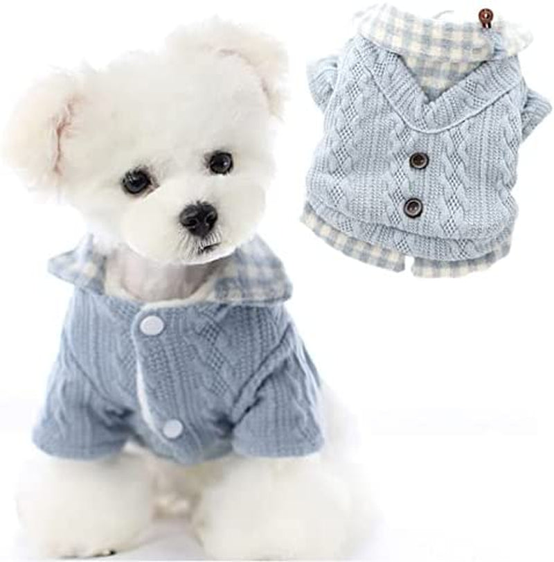 BADALO Pet Thicken Warm Plaid Shirt Sweater Jacket for Small Dogs Jacket Pet Clothes/Blue/Xl Code Animals & Pet Supplies > Pet Supplies > Dog Supplies > Dog Apparel BADALO   