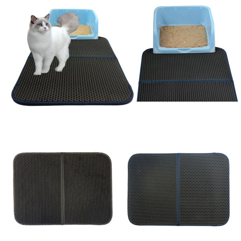 Cat Mat Litter Tray Mat under Litter Box Litter Free Floors Easy To Animals & Pet Supplies > Pet Supplies > Cat Supplies > Cat Litter Box Mats Baoblaze   