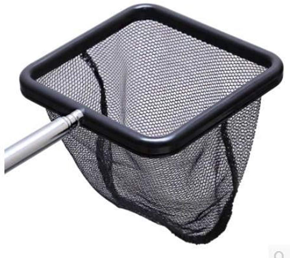 STAPIOWAL Stainless Steel Fishnet Square Extendable Fish Net High Density Fishnet Applicable to Aquarium Black 1 Pcs Animals & Pet Supplies > Pet Supplies > Fish Supplies > Aquarium Fish Nets STAPIOWAL   