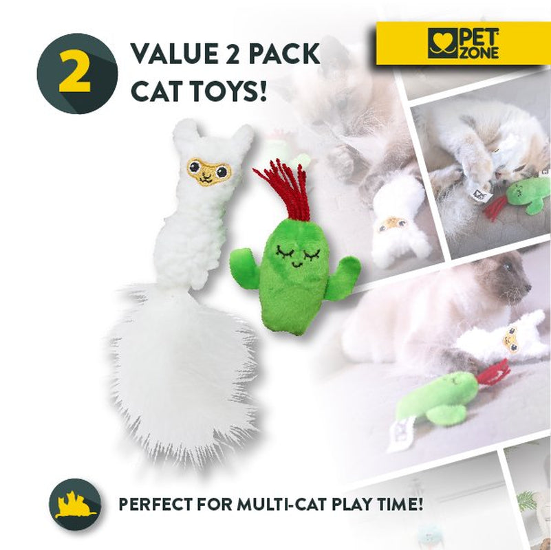 Pet Zone Llama Drama Plush Catnip Filled Cat Toys for Cats and Kittens, 2 Pack Animals & Pet Supplies > Pet Supplies > Cat Supplies > Cat Toys Our Pets   