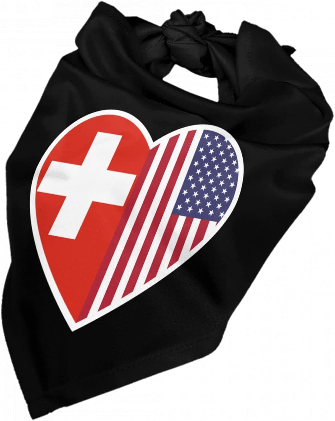 POOEDSO I Love America and Switzerland Pantone Dog Scarf Triangular Adjustable for Small Medium Large Cats Dogs Decoration Handkerchiefs Pet Birthday Party Gifts Animals & Pet Supplies > Pet Supplies > Dog Supplies > Dog Apparel POOEDSO   