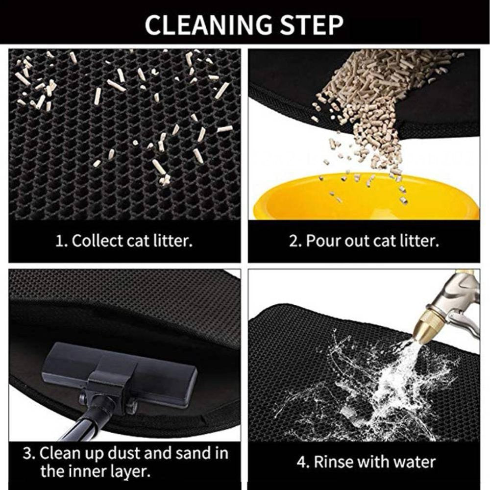 DEFNES Premium Cat Litter Mat, Cat Litter Box Mat Scatter Control, Waterproof Double Layer Honeycomb Design, Easy Clean Washable EVA Material, Great for Kittens and Kpuppies 30*30Cm/11.81*11.81'' Animals & Pet Supplies > Pet Supplies > Cat Supplies > Cat Litter Box Mats Defnes   