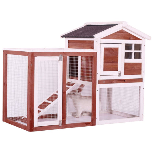Anysun Small Animal Habitat Cage, Weatherproof, Wood, 48" L