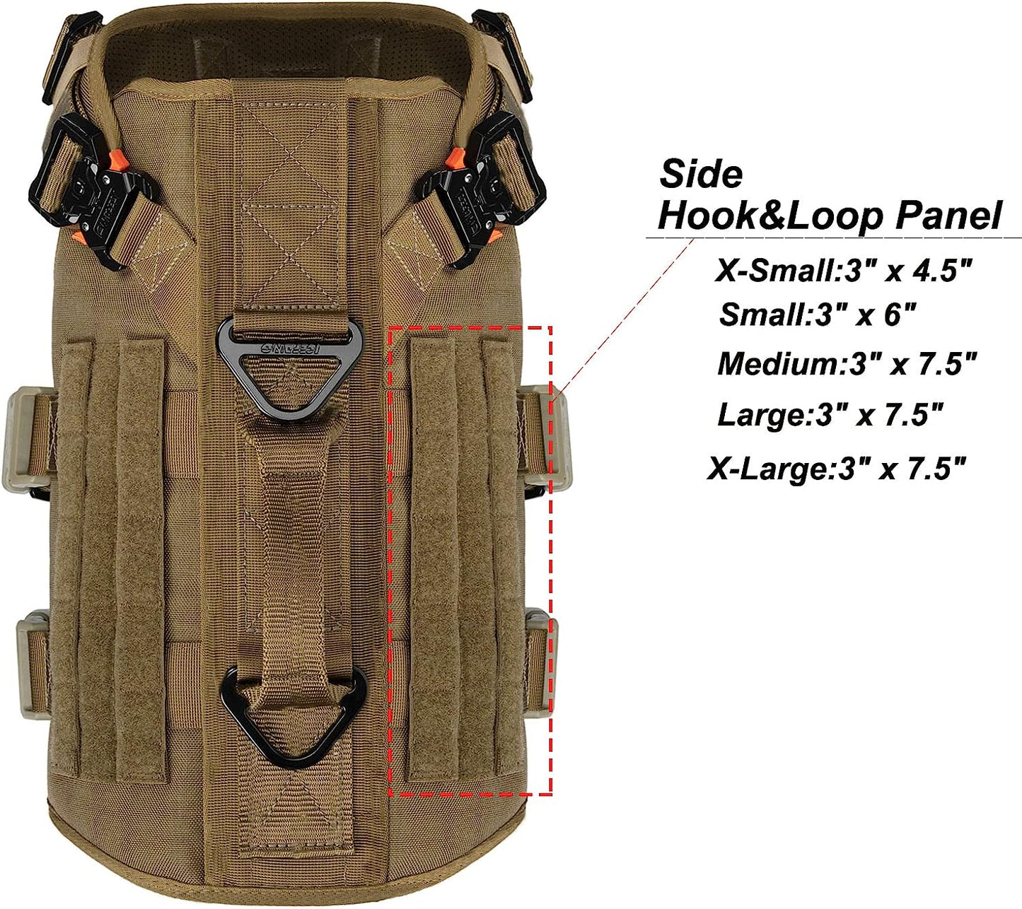 ICEFANG Tactical Dog Operation Harness with 6X Buckle,Dog Molle Vest with Handle,3/4 Body Coverage,Hook and Loop Panel for ID Patch,No Pulling Front Clip (L (28"-35" Girth), Coyote Brown) Animals & Pet Supplies > Pet Supplies > Dog Supplies > Dog Apparel frostwolf   