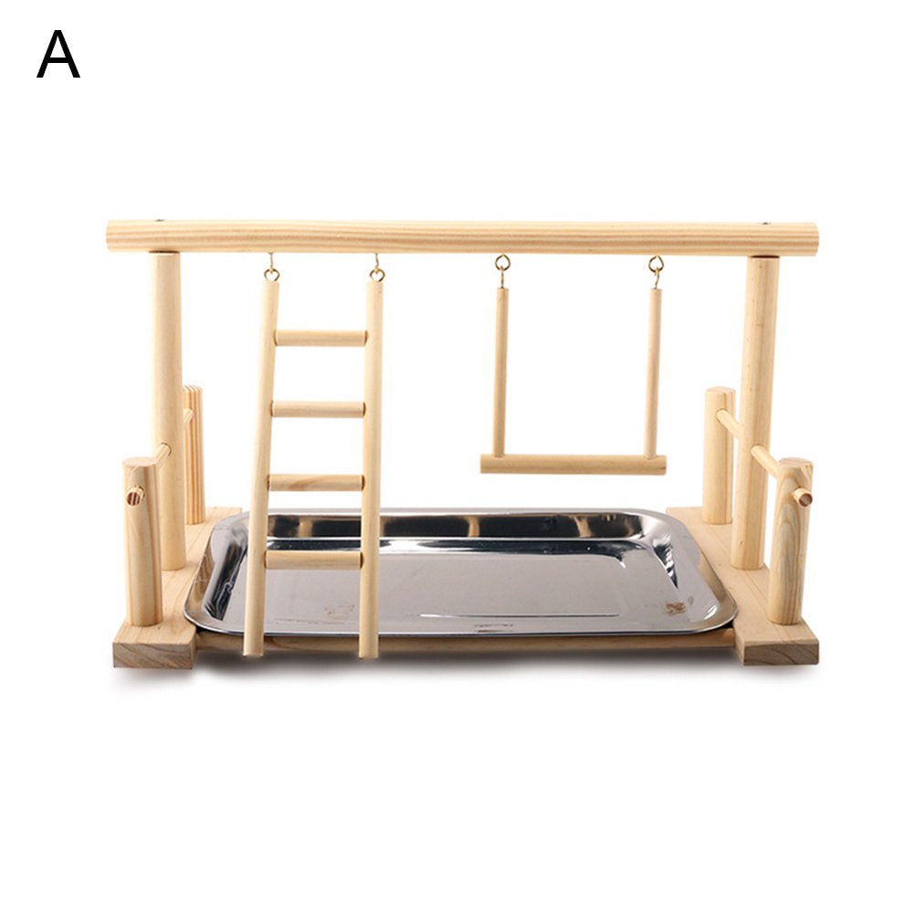 SPRING PARK Parrot Play Stand Bird Playground Wood Perch Gym Playpen Ladder with Feeder Animals & Pet Supplies > Pet Supplies > Bird Supplies > Bird Gyms & Playstands SPRING PARK   