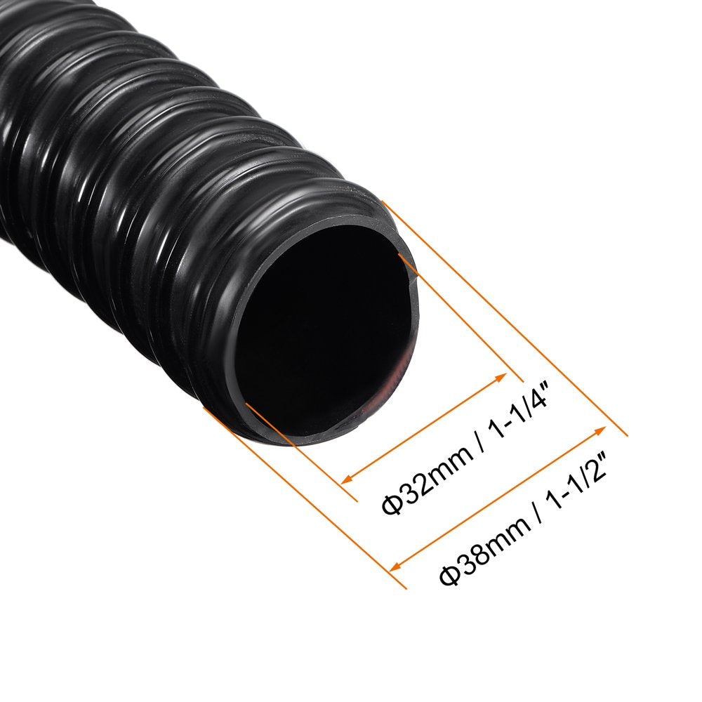 Uxcell 32Mm ID Corrugated Pond Tubing Black PVC Tube Aquarium Hose, 10Ft Animals & Pet Supplies > Pet Supplies > Fish Supplies > Aquarium & Pond Tubing Uxcell   