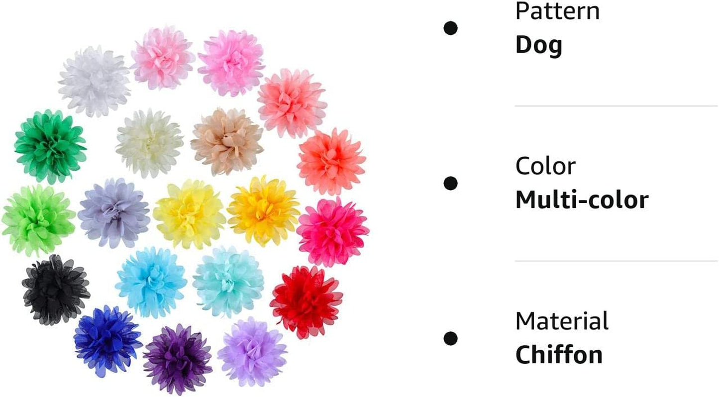 WILLBOND 20 Pieces Dog Collar Flowers Pet Flower Bow Ties Multi-Color Dog Charms Flower for Puppy Dog Collar Grooming Accessories (8 Cm/ 3.1 Inch) Animals & Pet Supplies > Pet Supplies > Dog Supplies > Dog Apparel WILLBOND   