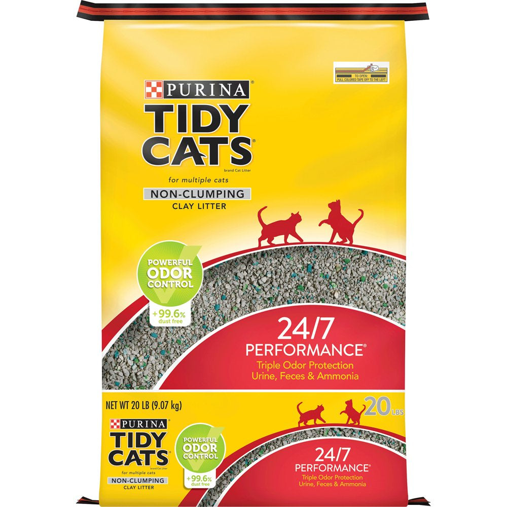 Purina Tidy Cats Non Clumping Cat Litter, 24/7 Performance Multi Cat Litter, 20 Lb. Bag Animals & Pet Supplies > Pet Supplies > Cat Supplies > Cat Litter Nestlé Purina PetCare Company   