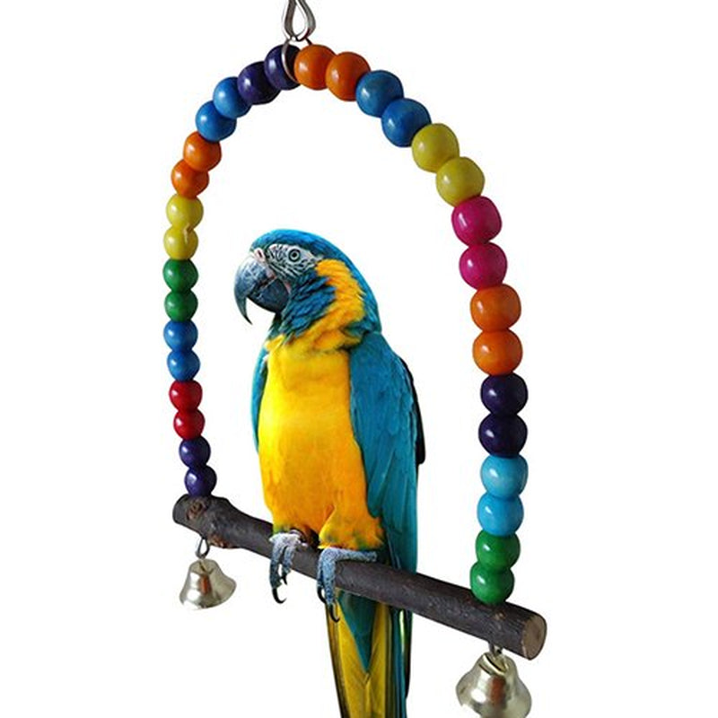 Besufy Pet Swing,Colorful Bird Toy Parrot Swing Cage Stand Frame Cockatiel Budgie Hanging Hammock Animals & Pet Supplies > Pet Supplies > Bird Supplies > Bird Toys Besufy   