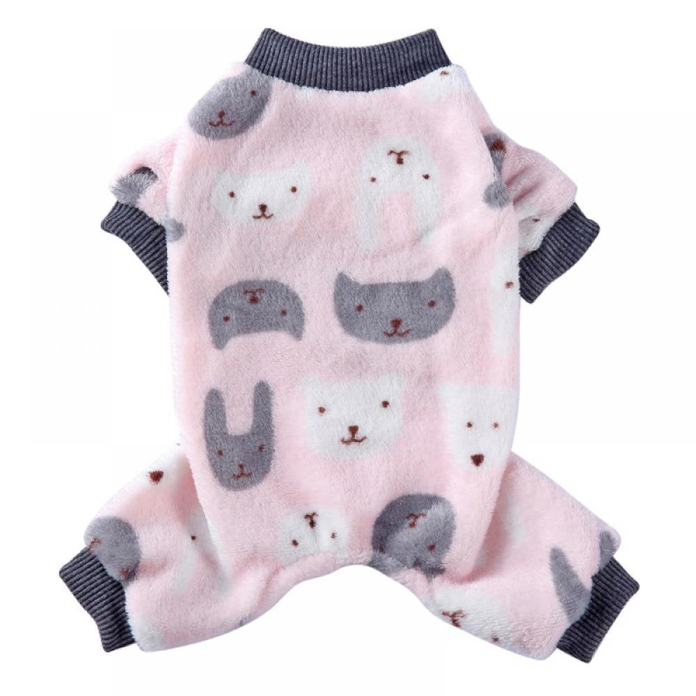Pet Dog Pajamas Soft Cotton Shirt Jumpsuit Cute Overall Doggy Cat Strip Clothes Apparel for Play Sleep Animals & Pet Supplies > Pet Supplies > Dog Supplies > Dog Apparel DA BOOM S Pink 