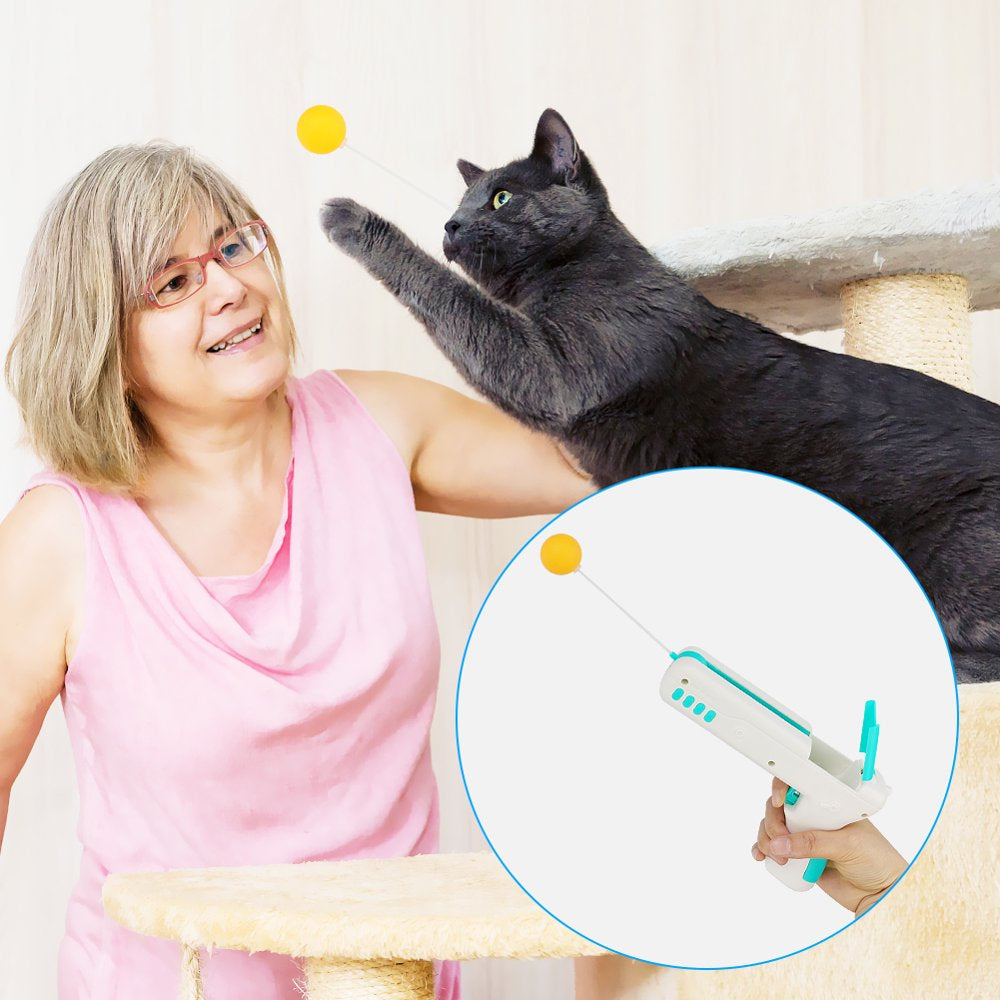 Allnice Cat Toys for Indoor Cats, Rebound Cat Toy Interactive with Replaceable Ball and Feather, Cat Toy Stick for Exercise, Blue Animals & Pet Supplies > Pet Supplies > Cat Supplies > Cat Toys Allnice   