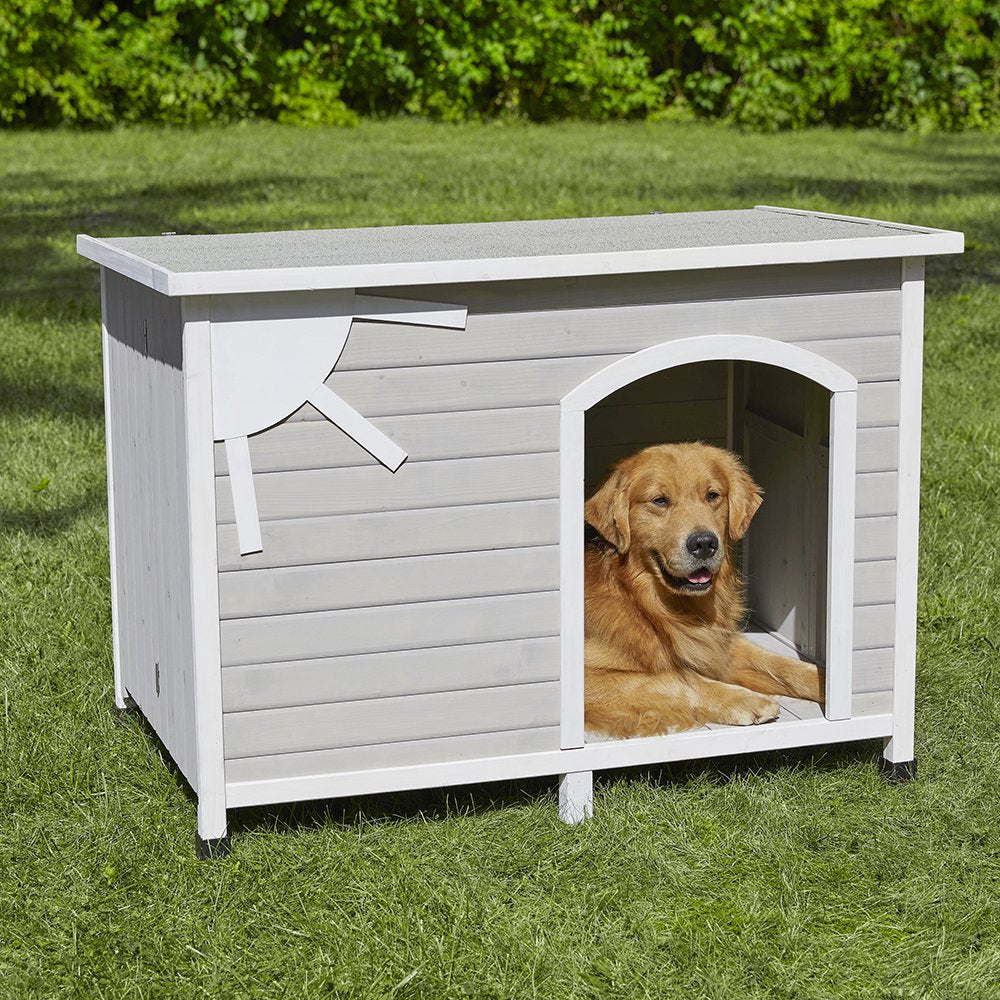 Eillo Folding Outdoor Wood Dog House, No Tools Required for Assembly | Dog House Ideal for Large Dog Breeds