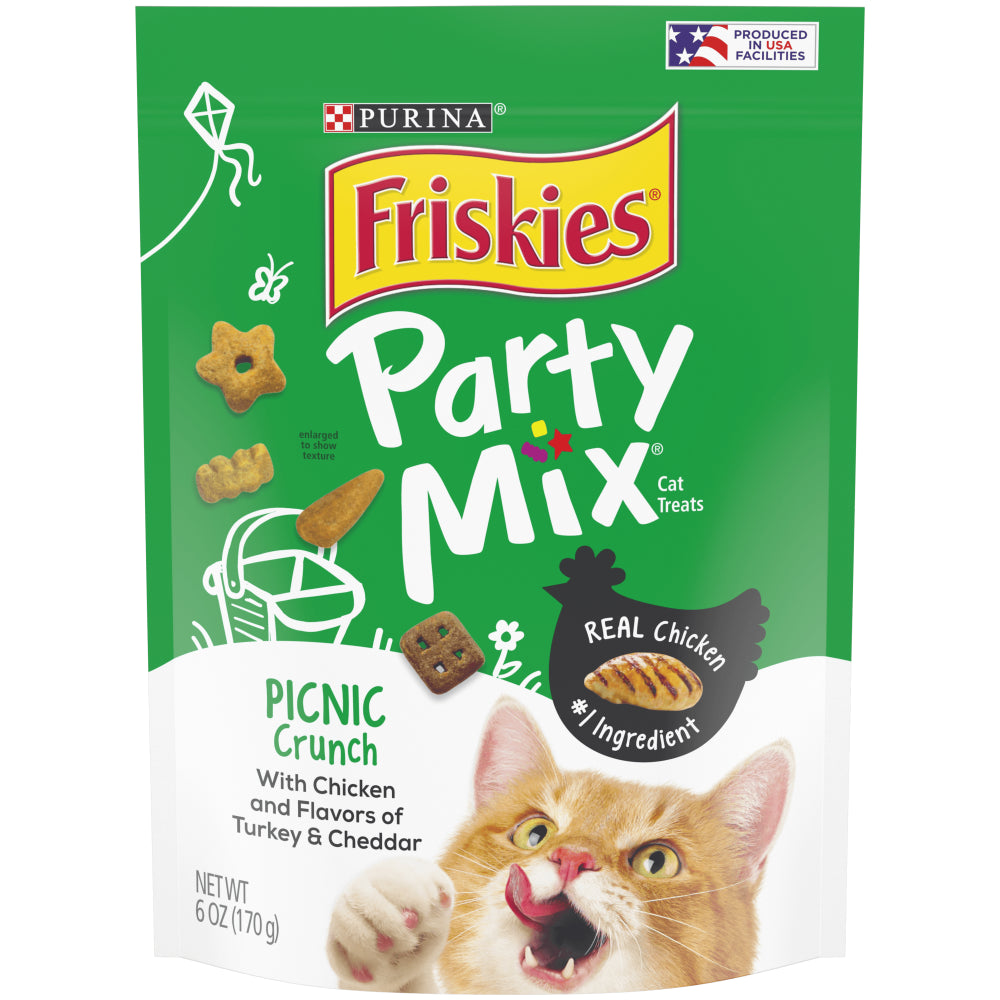 Friskies Cat Treats, Party Mix Picnic Crunch, 2.1 Oz. Pouch Animals & Pet Supplies > Pet Supplies > Cat Supplies > Cat Treats Nestlé Purina PetCare Company 6 oz. 6 