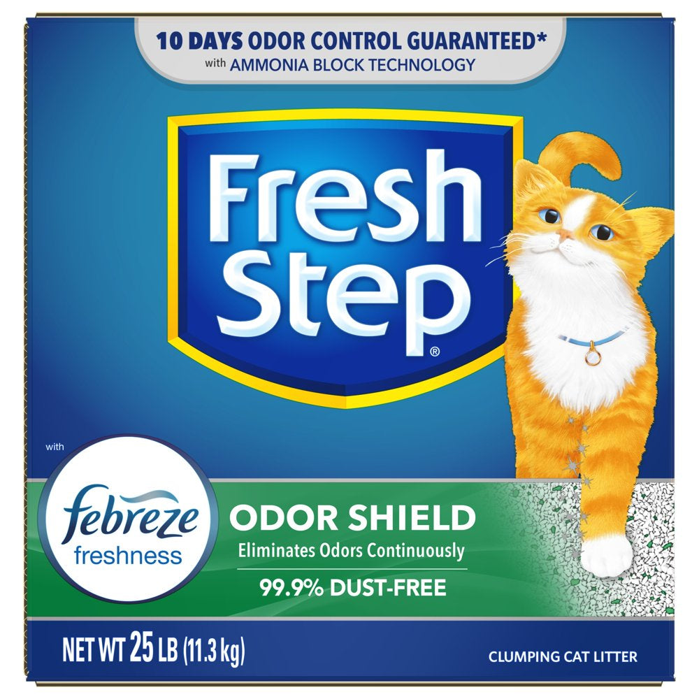 Fresh Step Odor Shield Scented Litter with the Power of Febreze, Clumping Cat Litter, 25 Pounds Animals & Pet Supplies > Pet Supplies > Cat Supplies > Cat Litter The Clorox Company   