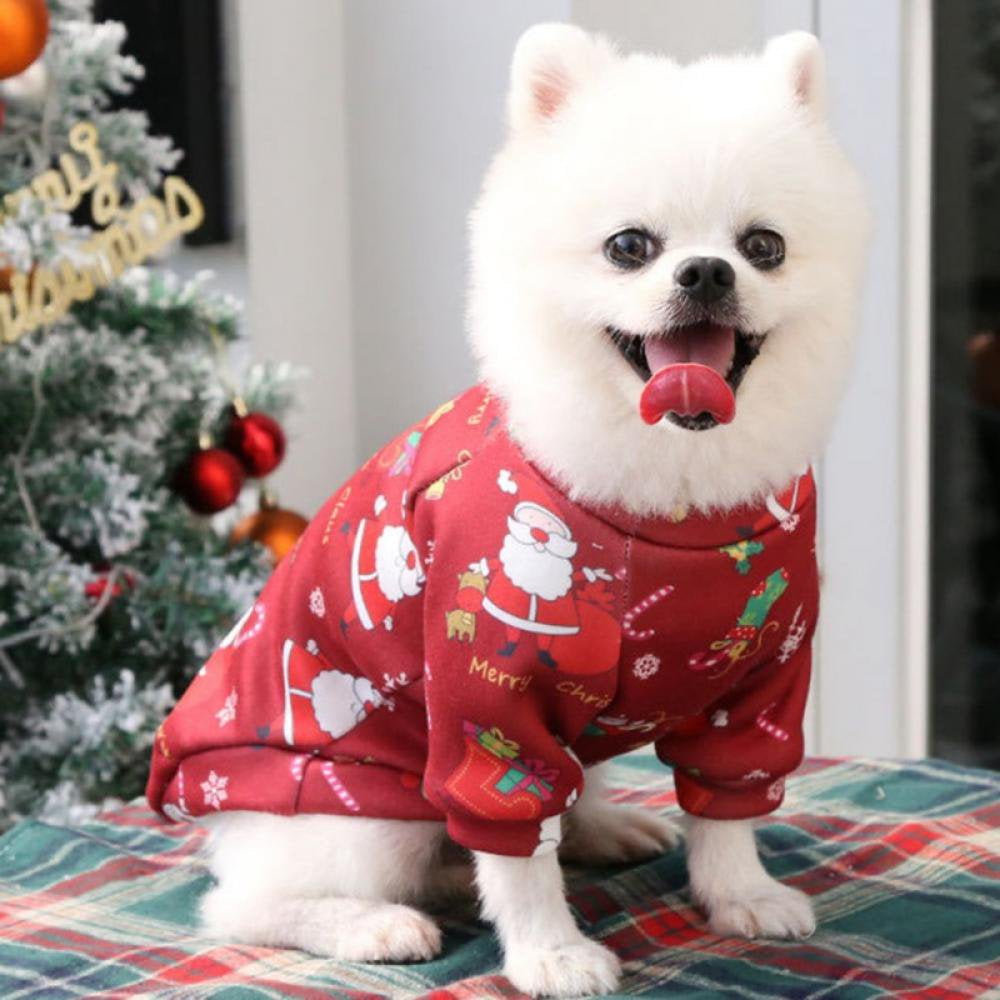 Christmas Dog Pajamas Winter Pet Dog Clothes Dog Xmas Apparel Coat Costume for Small Medium Large Dogs Cats Chihuahua Animals & Pet Supplies > Pet Supplies > Cat Supplies > Cat Apparel Manfiter   