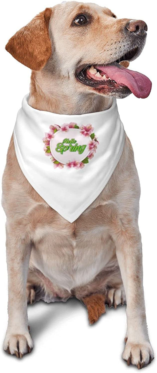 Hello Spring Floral Pet Dog and Cat Decorative Triangle Scarf,Dog Bandana,Breathable and Stain Resistant. Animals & Pet Supplies > Pet Supplies > Dog Supplies > Dog Apparel ZALTAS   