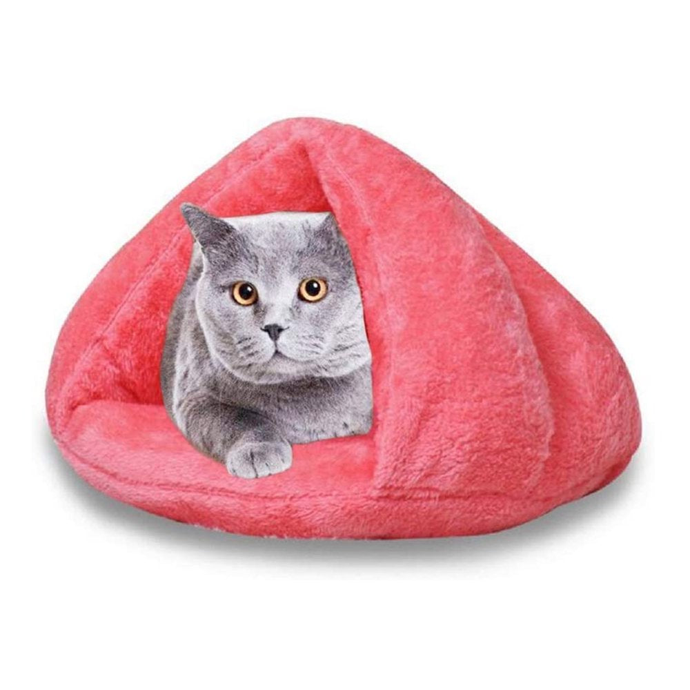 Pet Dog Cat Bed House Warm Soft Mat Bedding Cave Basket Kennel Washable Nest Animals & Pet Supplies > Pet Supplies > Cat Supplies > Cat Beds Zoiuytrg 15.75" x 15.75" Pink 