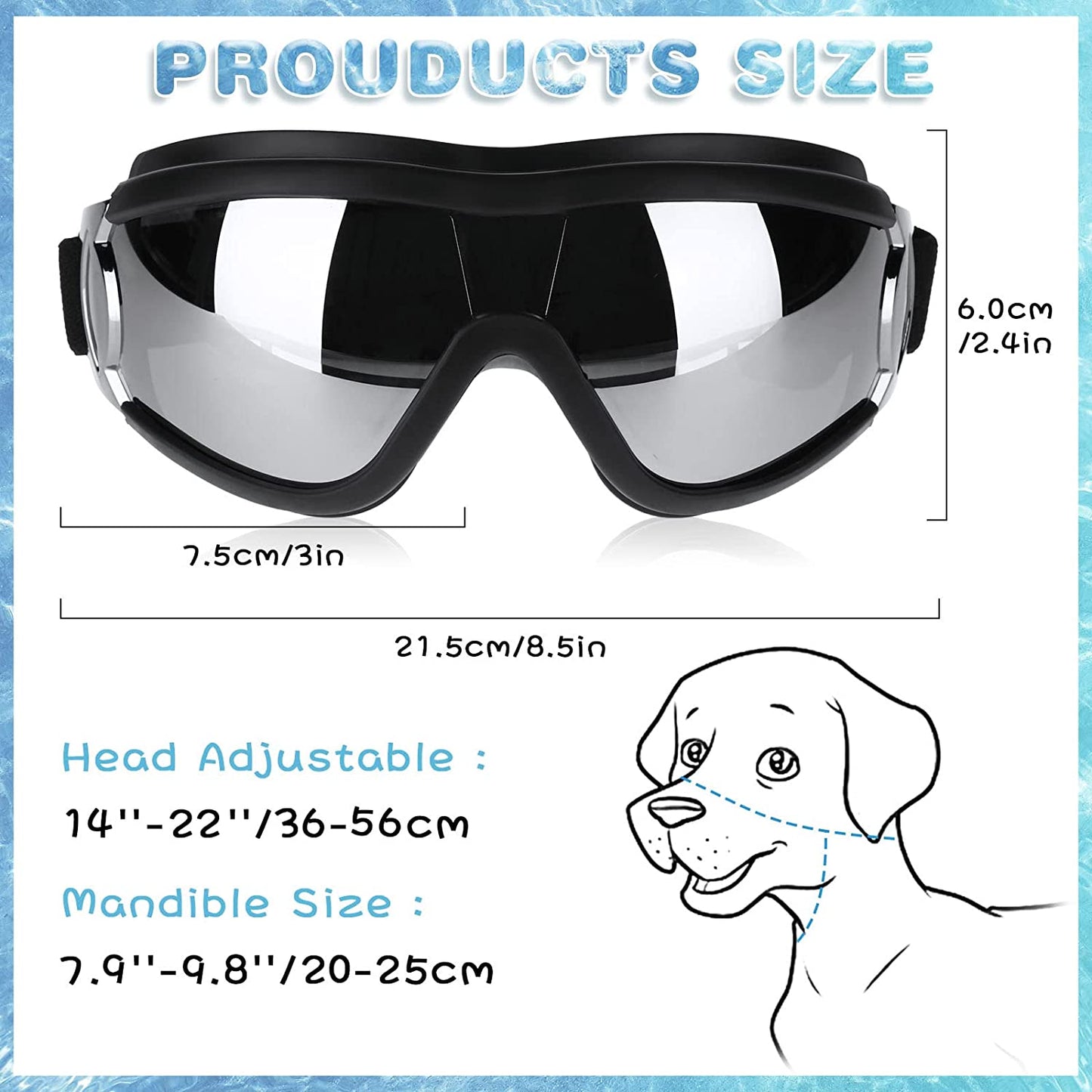 2 Pieces Dog Goggles Dog Sunglasses Snowproof Windproof Dog Glasses Pet Goggles for Travel Skiing Anti-Fog Dog Snow Goggles Dog Eye Protection Goggles with Adjustable Strap for Medium Large Dog Animals & Pet Supplies > Pet Supplies > Dog Supplies > Dog Apparel Frienda   