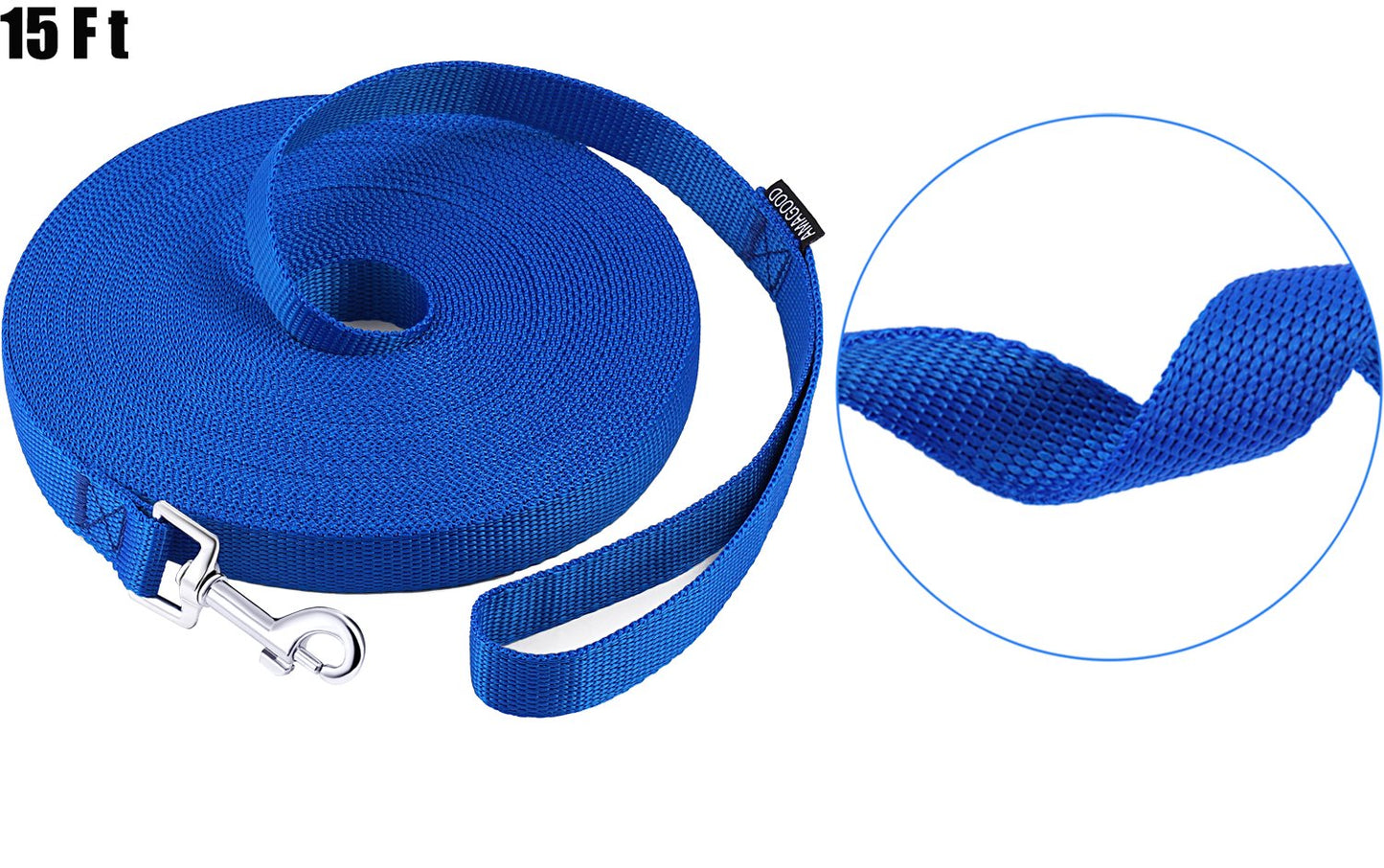 Amagood Dog/Puppy Obedience Recall Training Agility Lead-15 Ft 20 Ft 30 Ft 50 Ft Long Leash-For Dog Training,Recall,Play,Safety,Camping(15 Feet, Blue) Animals & Pet Supplies > Pet Supplies > Dog Supplies > Dog Treadmills AMAGOOD Pet Supply   