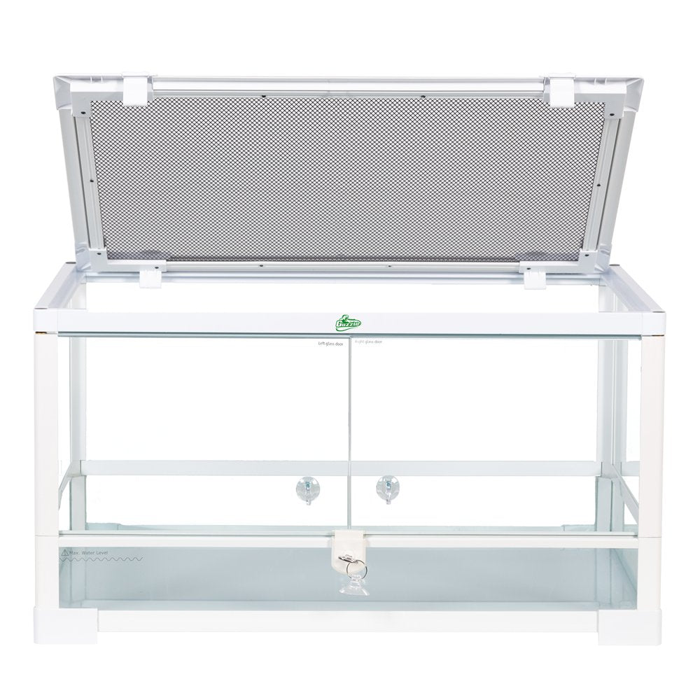 GUZZLO Front Double Door Opening White Glass Terrarium-24 Gallon Animals & Pet Supplies > Pet Supplies > Reptile & Amphibian Supplies > Reptile & Amphibian Substrates GUZZLO   