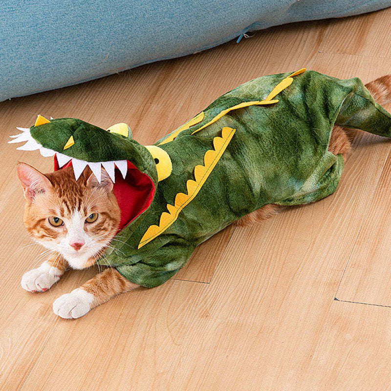 Funny Dog Crocodile Costumes, Pet Halloween Alligator Cosplay Dress, Adorable Cat Apparel Animal Warm Outfits Clothes Animals & Pet Supplies > Pet Supplies > Cat Supplies > Cat Apparel Praeter   