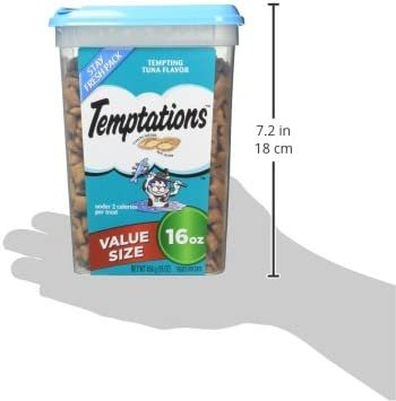 TEMPTATIONS Classic Crunchy and Soft Cat Treats Tempting Tuna Flavor, 16 Oz. Animals & Pet Supplies > Pet Supplies > Cat Supplies > Cat Treats Mars Petcare   